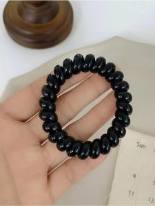 dây buộc tóc lò xo đen