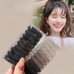 dây buộc tóc lò xo đen