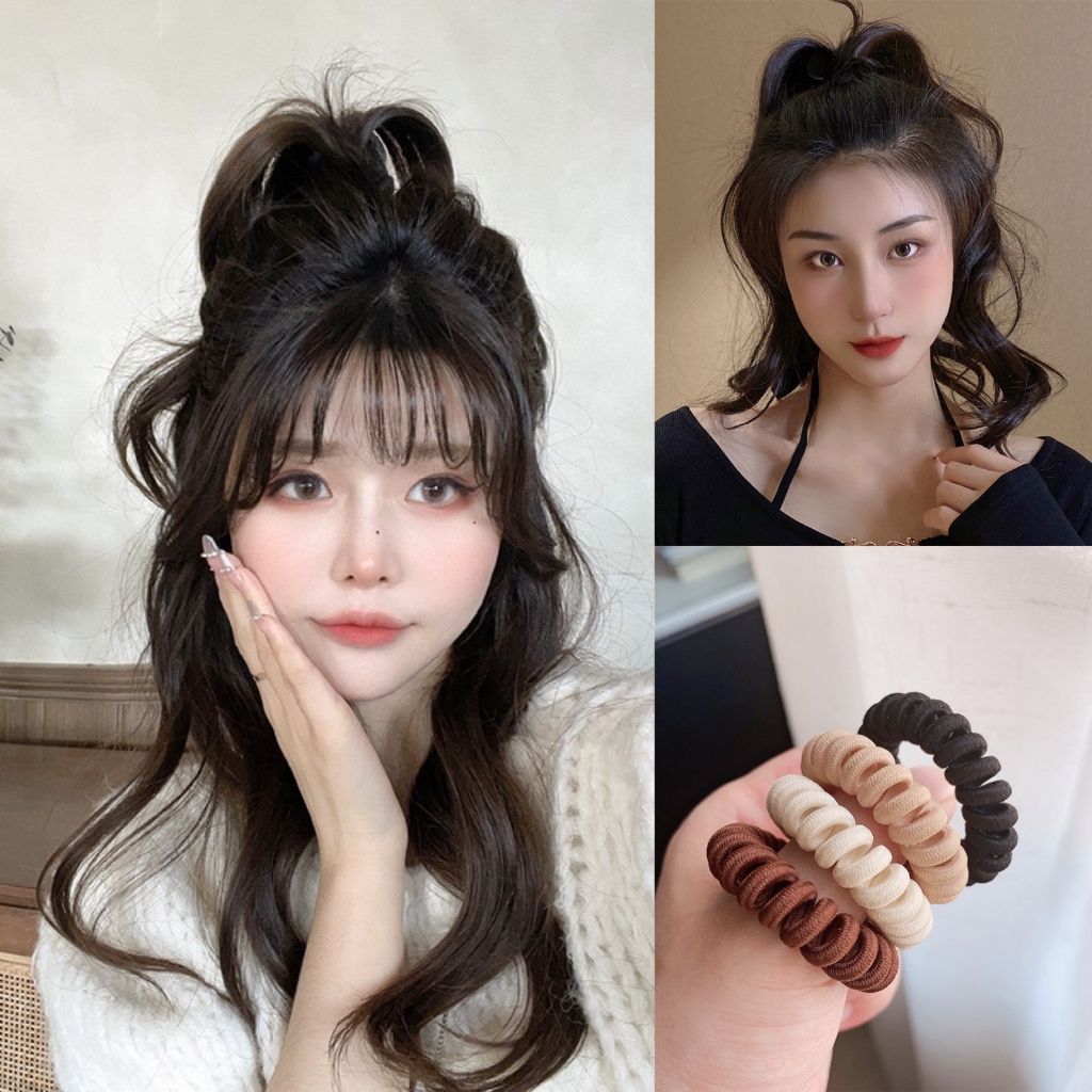 dây buộc tóc lò xo đen