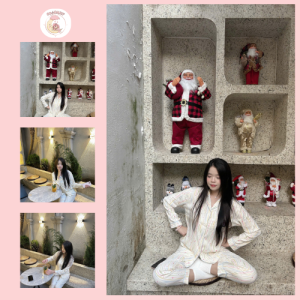 Bộ Đồ Ngủ Nữ Dài Tay Hoạ Tiết Chim Cách Cụt Cầu Vồng Dễ Thương