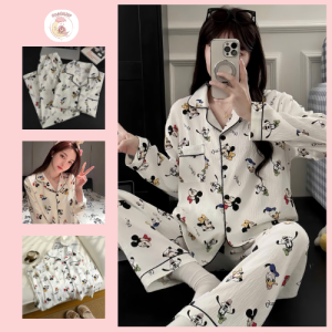 Bộ Đồ Ngủ Nữ Dài Tay Hoạ Tiết Mickey Cute
