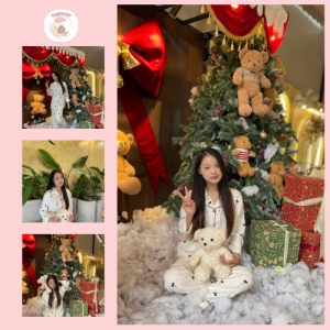 Bộ Đồ Ngủ Nữ Dài Tay Hoạ Tiết Kitty Nơ Đen Cute