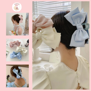 Phụ Kiện Tóc Nơ Lớn Phong Cách Cô Gái Satin