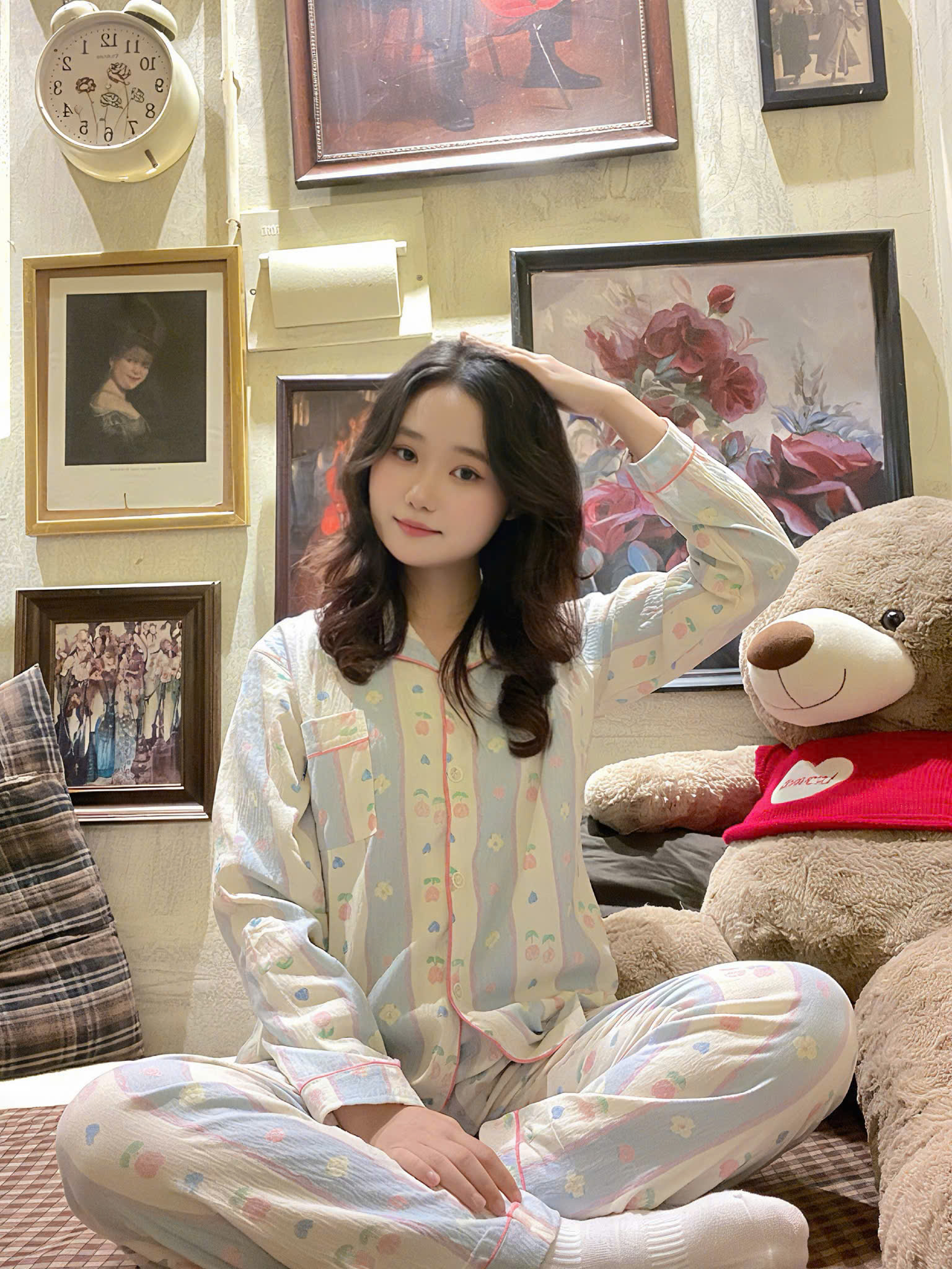 Bộ Đồ Ngủ Nữ Dài Tay Hoạ Tiết Hoa Tulip Ngọt Ngào - Ảnh 4