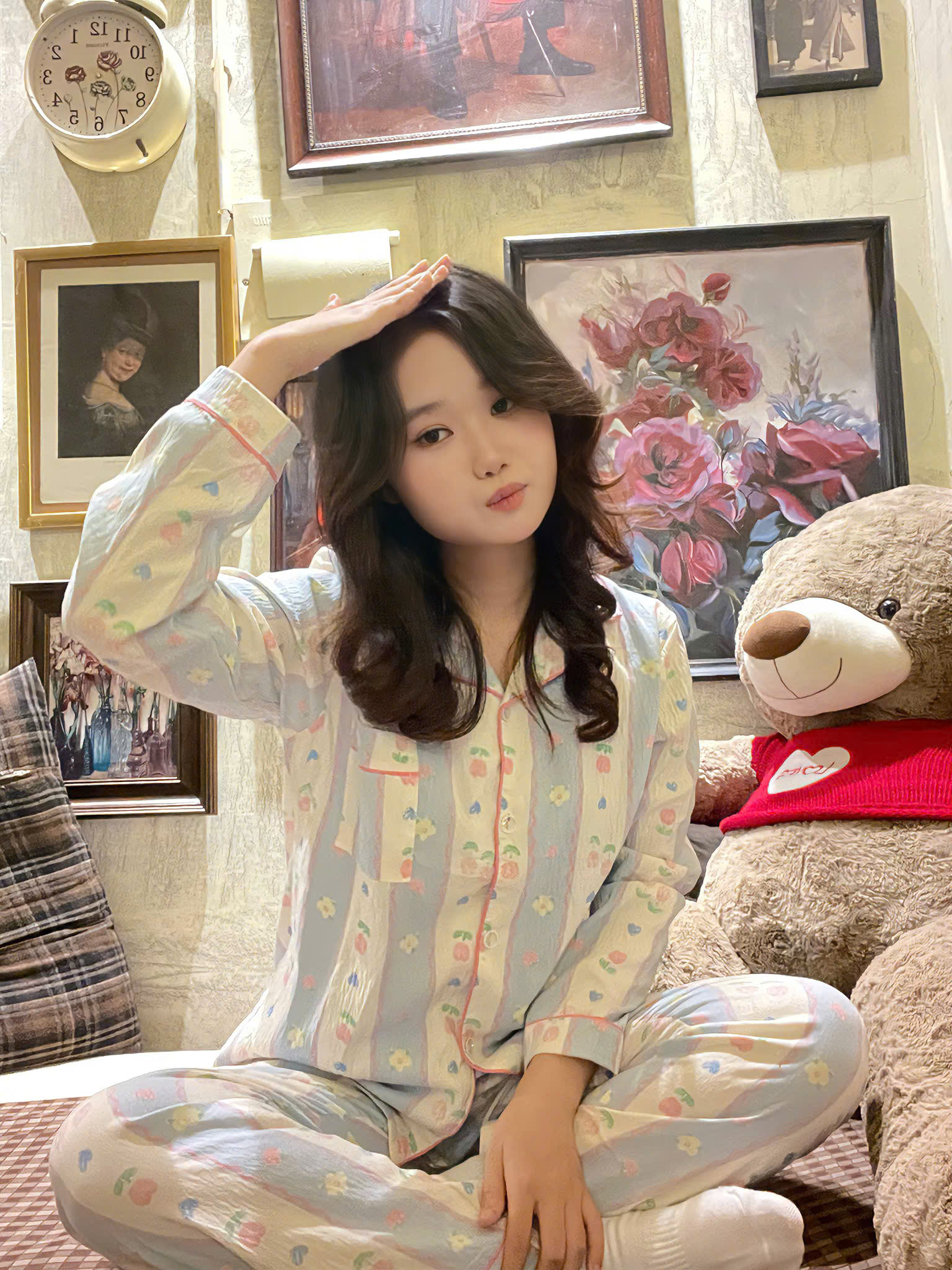 Bộ Đồ Ngủ Nữ Dài Tay Hoạ Tiết Hoa Tulip Ngọt Ngào - Ảnh 5